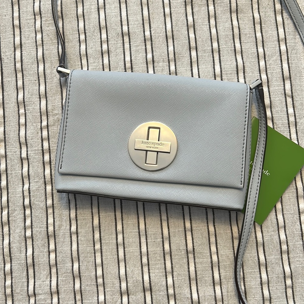 Kate Spade Wkru2256 Sally Newbury Lane Saffiano Crossbody Bag Grace Blue
